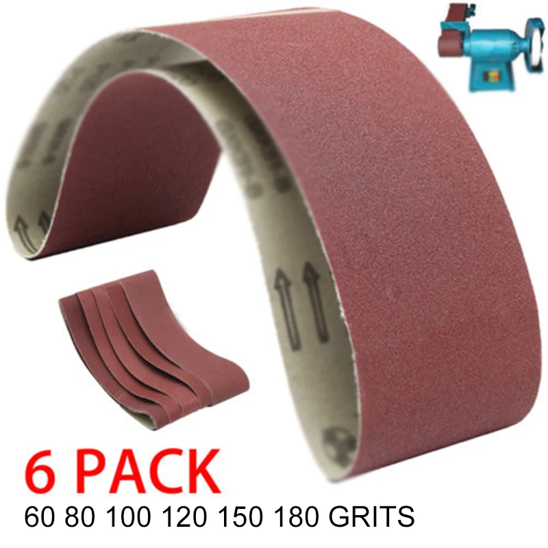 6x абразивные полировочные шлифовальные ленты 60-180 зернистости кожаный металлический шлифовальный станок 915*100 мм