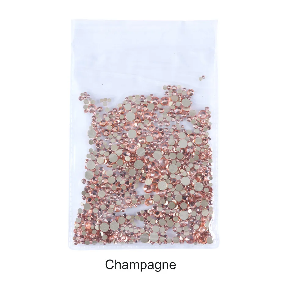 SS4-20, 1440 шт, стразы с плоской задней стороной, не исправляющие стекло, стразы, блестящие камни, швейная ткань, украшение одежды JI1015 - Цвет: Champagne