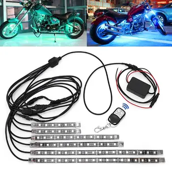 

6 Pcs 5050 SMD Strip Flexible RGB Flashing Light LED Remote Control Motorcycle