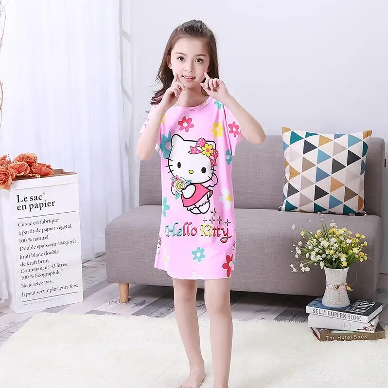 Big Girl Nightdress New 2018 summer Fashion Princess Cartoon Long Kids