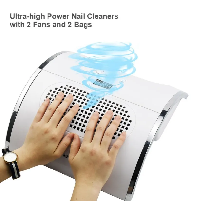 

80W 2-IN-1 Nail Lamp & Nail Dust Collector Manicure with Two Powerful Fan 36 LEDs Nail Dryer Vacuum Cleaner Manicure Tools