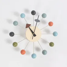12Inch Nordic Colorful Luxury Home Decorative DIY Wooden Balls Wall Clocks Modern Clock Circular Oversized Gifts Crafts