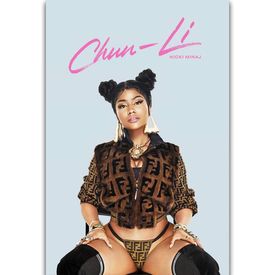 S210 Album Cover Nicki Minaj Chun Li Rap Music Singer Rapper Wall Art Painting Print On Silk Canvas Poster Home Decoration