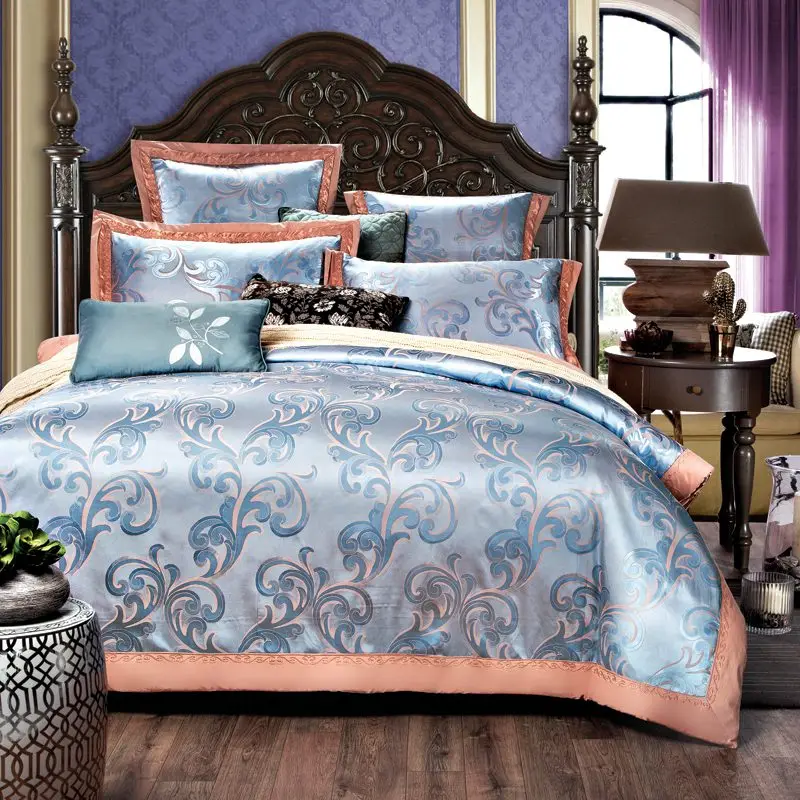 YADIDI 100 Cotton Blue Chinese Style Silk Bedding Set Home Classic
