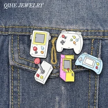 Joyería qihe Arcade esmalte Pin de mesa juego de solapa pines Retro juego de vídeo insignias consola controlador Gameboy regalos