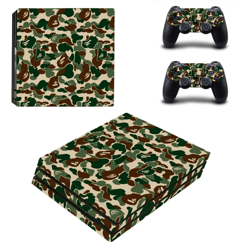 

Camo Vinyl PS4 PRO Skin Sticker Full Body Cover Stickers for Sony Playstation 4 Console and 2 Controllers