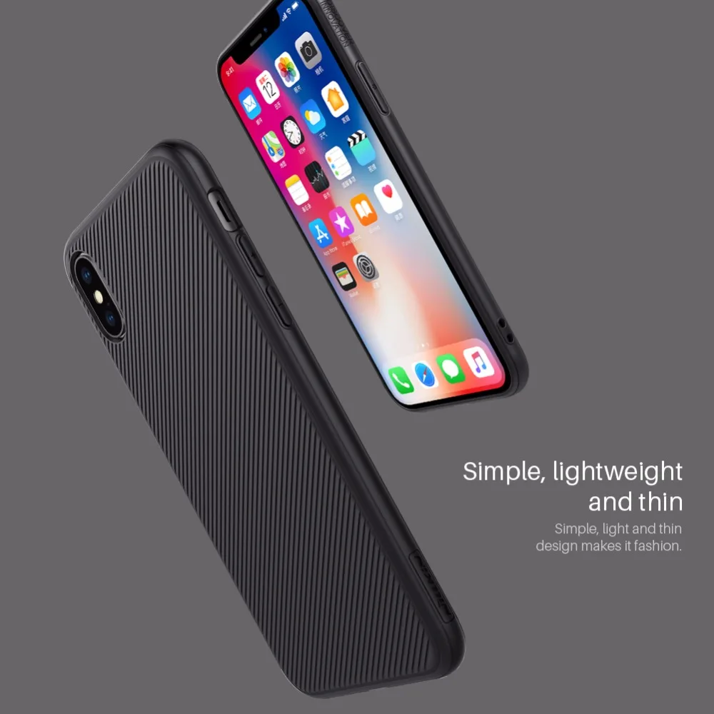 Для iPhone X чехол Nillkin Eton мягкий и жесткий PC задняя крышка чехол Роскошный чехол для телефона резиновая оболочка для iPhone X армированный защитный чехол