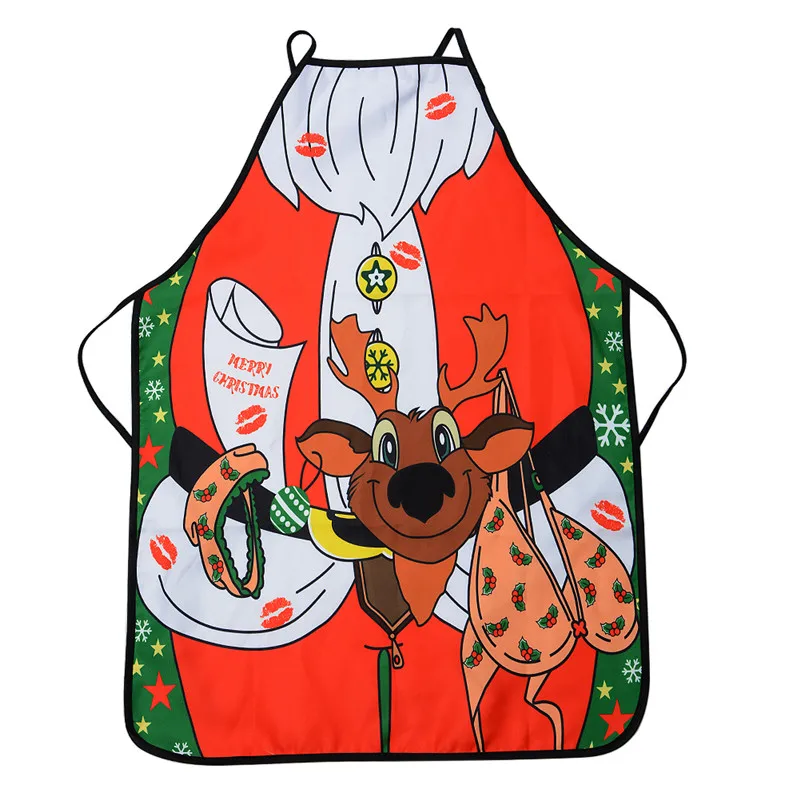 Целые Chistmas Кухня фартук с карманом и удлиненные связей, милый Для женщин и Для мужчин шеф-повара передник с рюшами для Пособия по кулинарии