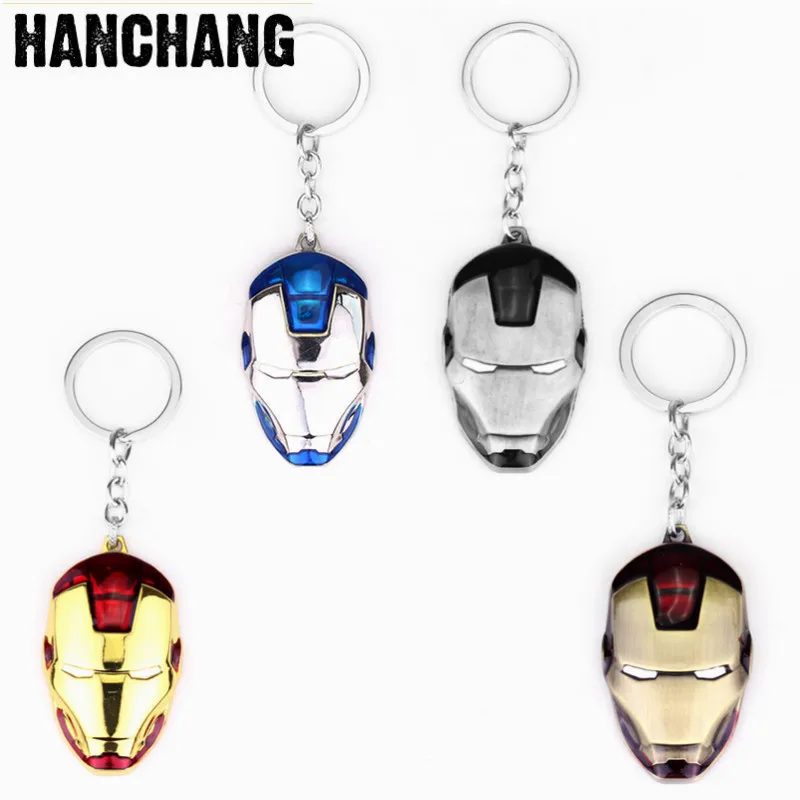 

The Avengers Superhero Iron Man Mask Key Chain Car Accessories Men Boys Keyring chaveiro