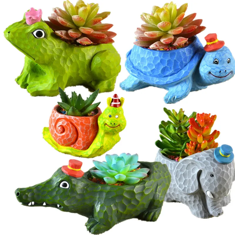 1PC Planter Animal pots Resin Flowerpot Garden Decoration Succulent