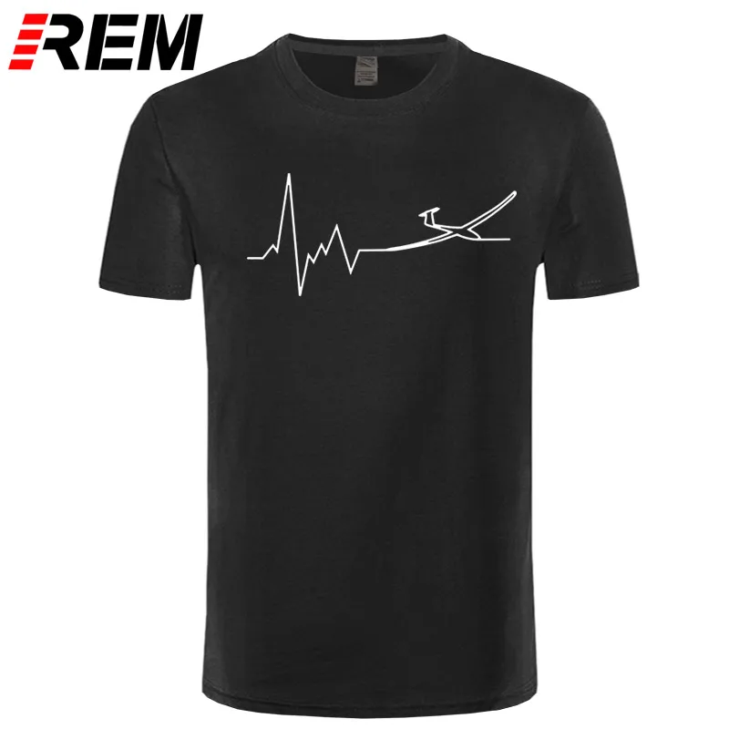 REM сердцебиение планер печатных стиль летняя футболка из хлопка, Мужская футболка футболки - Цвет: black white