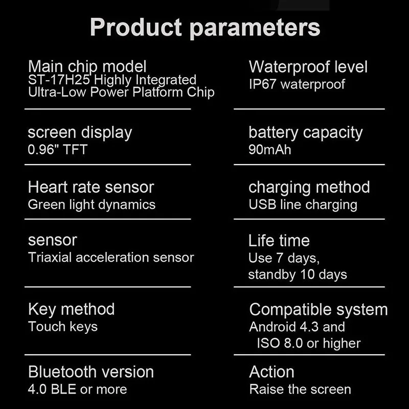 VTIN 115 плюс смарт-браслет USB Bluetooth фитнес-трекер цветной экран монитор сердечного ритма умный Браслет спортивный браслет