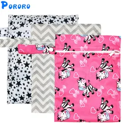 Sac sec pour couches réutilisable pour voyage,imperméable, avec imprimé, poche mini, en PUL, 25x20 cm, 