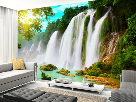 Papel pintado de paisaje de foto personalizado, papel pintado de