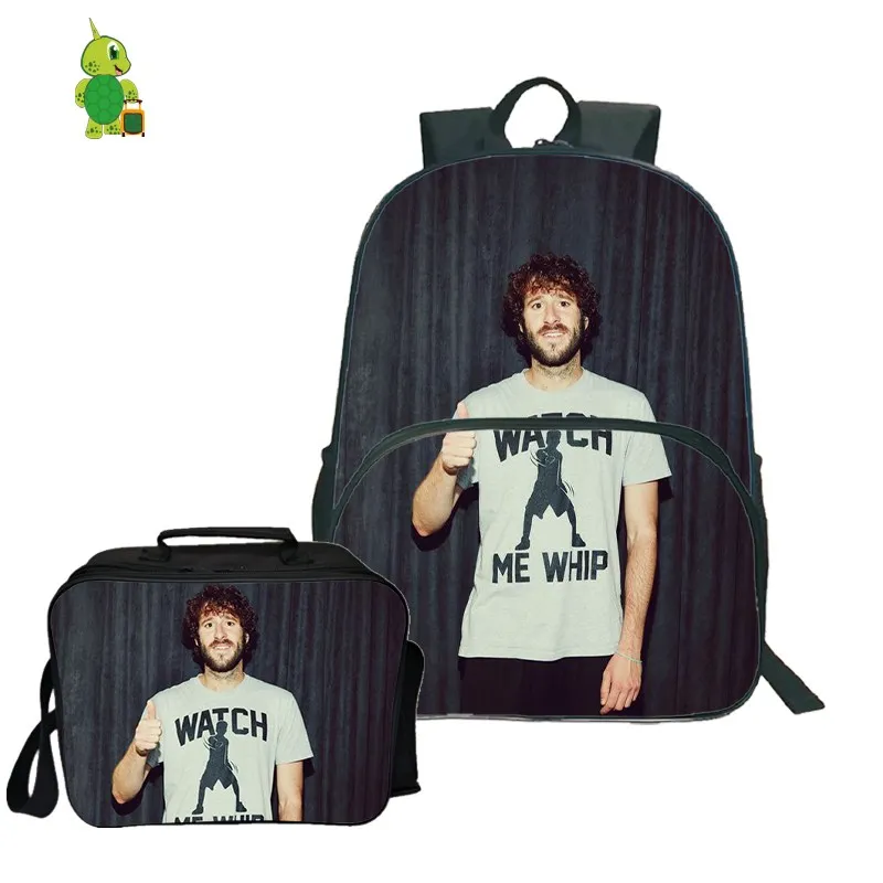 4 Lil Dicky рюкзак 2 шт./компл. Женский Мужской рюкзак для ноутбука для подростков мальчиков и девочек хип-хоп школьный рюкзак с сумкой-холодильником - Цвет: 4