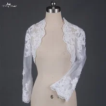 Rsj14 Белый с длинным рукавом Кружево свадебное болеро Для женщин