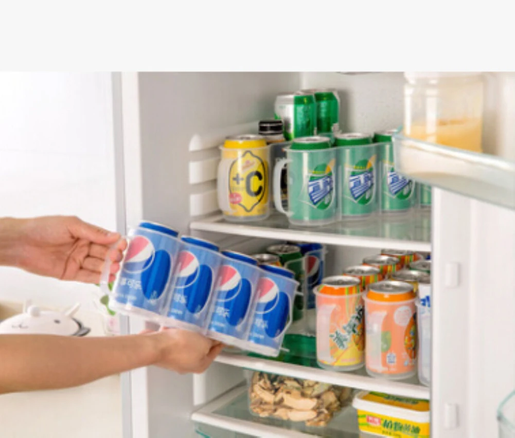 Новое кухонное хранение пива, банки для соды, держатель для хранения, кухонная организация, стойка для холодильника, пластиковое пространство - Цвет: Белый