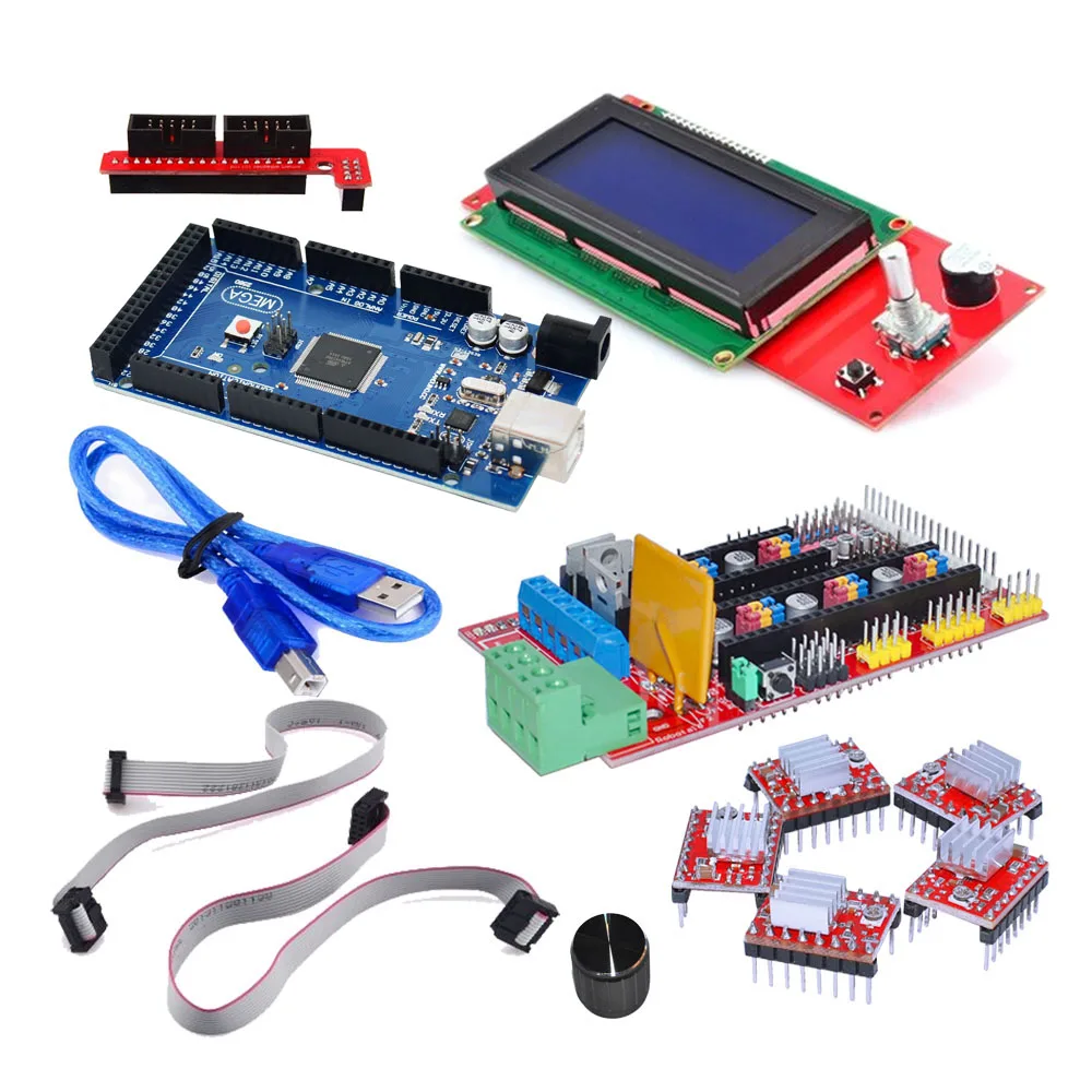 

Keyes 3 D Printer Kit RAMPS 1.4 + Mega 2560 + 5x A4988 motor driver + LCD 2004 Cotroller