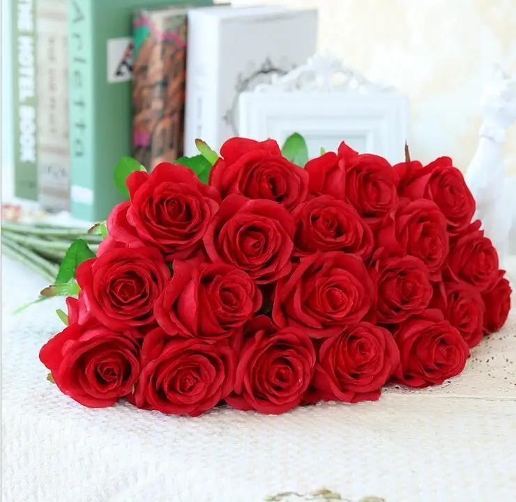 Artificial Rose Silk Craft Flowers Real Touch Flowers For Room