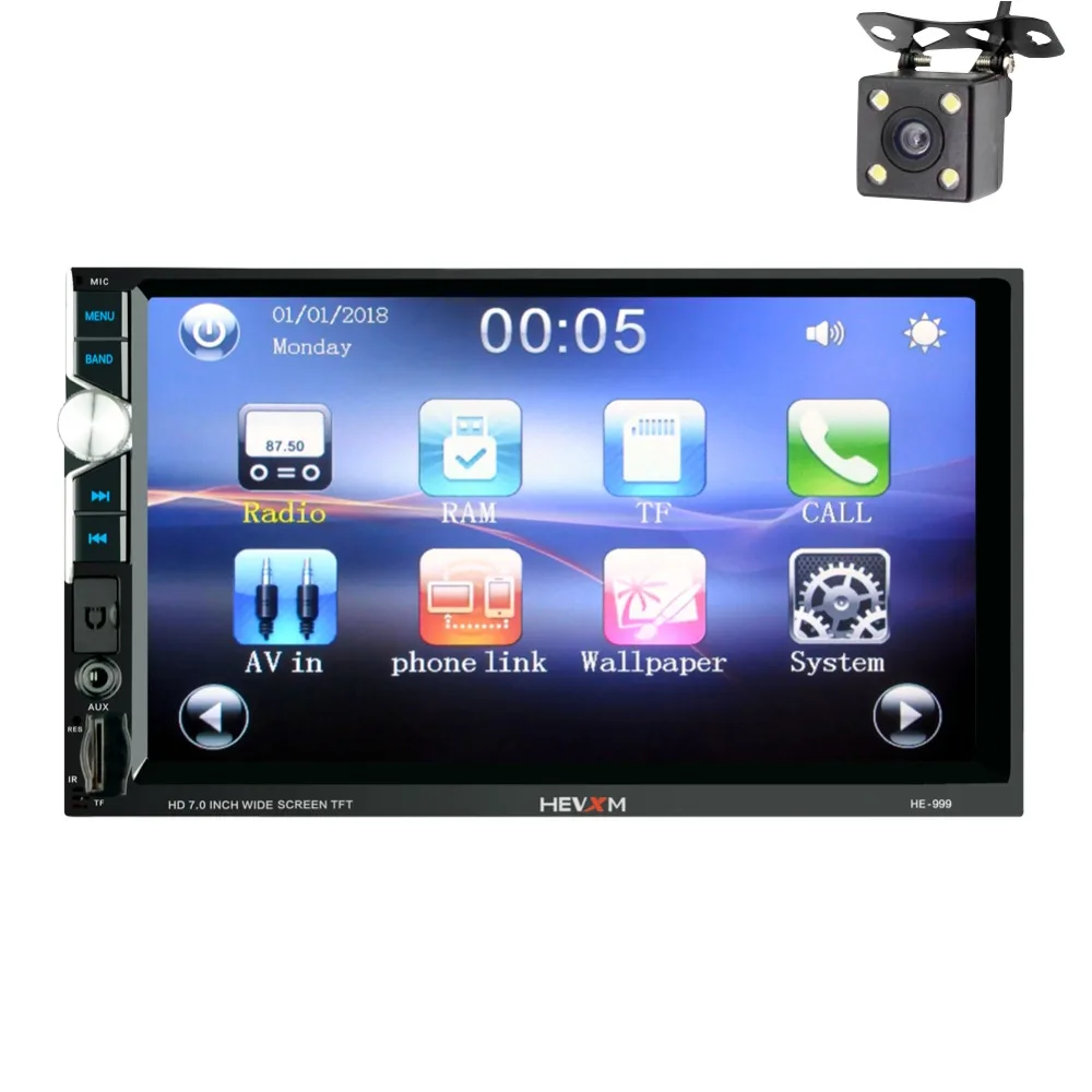 Автомобильный 7 дюймовый Bluetooth MP5 плеер hands free двойной слиток MP3 d машина для