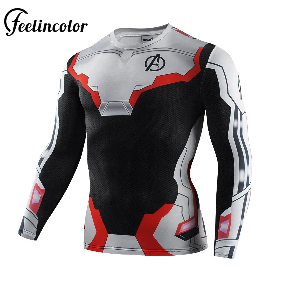 Feelincolor Avengers Endgame Quantum Realm t Shirt Cosplay Costumes 2019 new superhero Iron Men Advanced Tech Top Tee