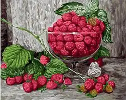 

cioioil-T174 Malina still life Set for painting by numbers on canvas with acrylic paints for living room wall decor