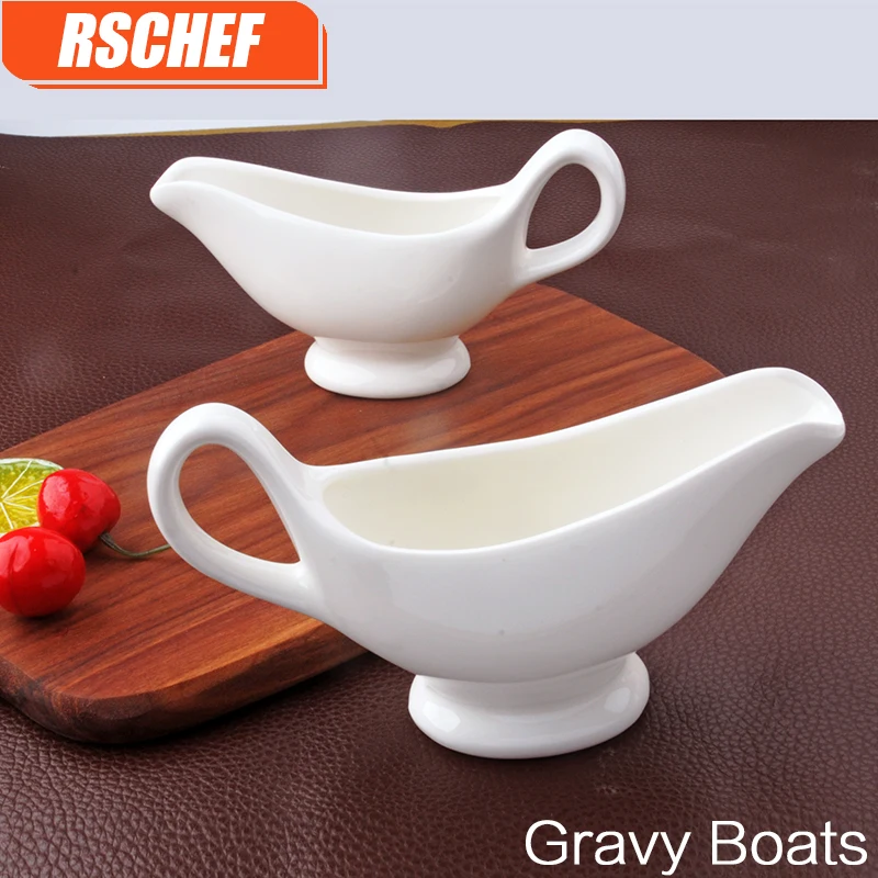 

3/5/8 oz Silver Gravy Boats Beefsteak Gravy Sauce Boat Container Plate Tableware-in Gravy Boats gravy boats