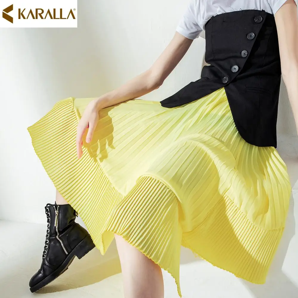 ; разноцветная юбка ярких цветов; женская однотонная плиссированная юбка; Милая женская повседневная одежда; 3 цвета; C1393