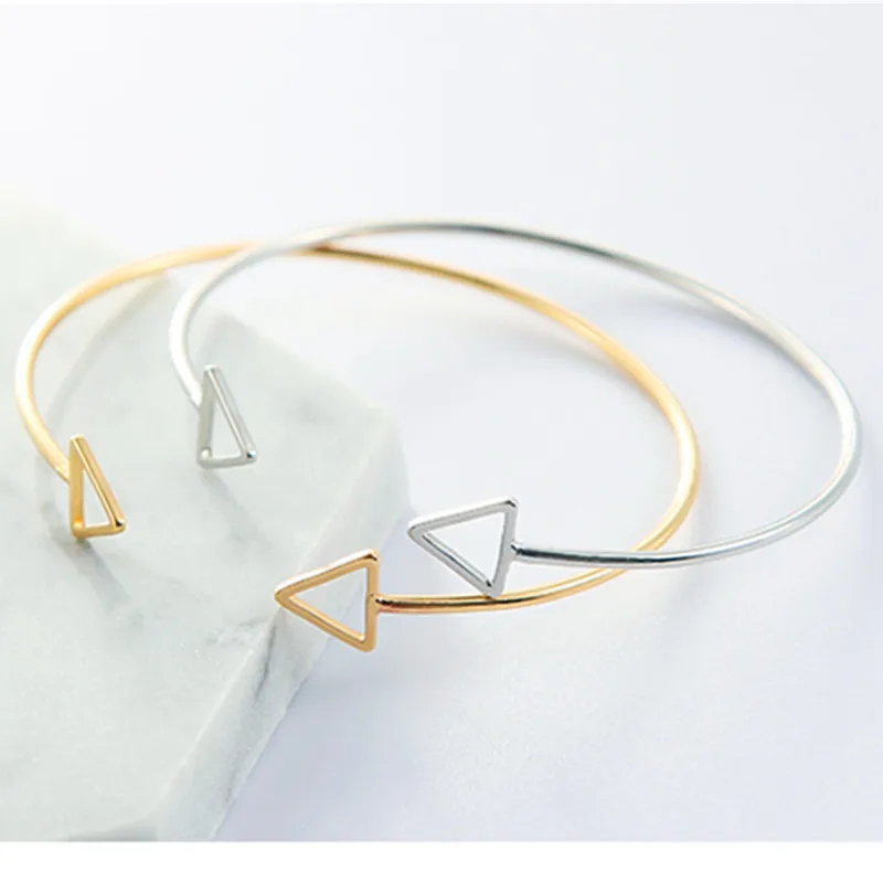 

Fashion hollow triangular geometric open bracelet and necklace woman Pulseras cuffs