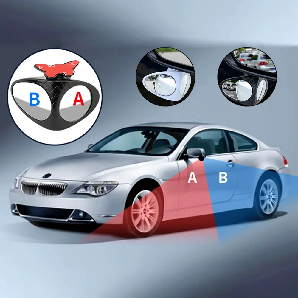 

1 piece of 360 wide angle convex round car mirror side of vehicle Blindspot mirror Dual Vision Auxiliary Mirror 45#