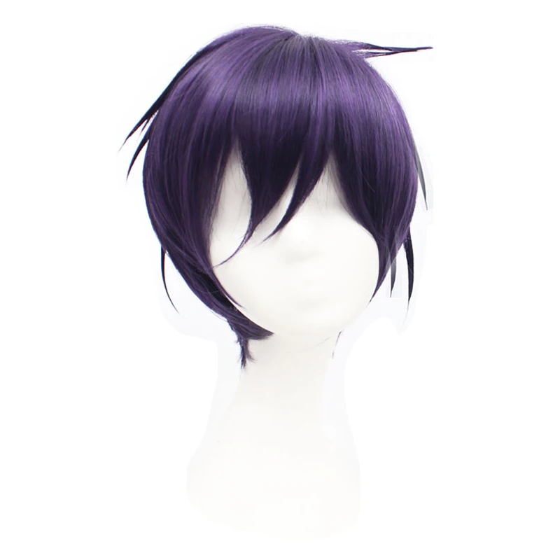 

Anime Noragami YATO Dark Purple Short Wig Cosplay Costume Heat Resistant Synthetic Hair Men Women Cosplay Wigs