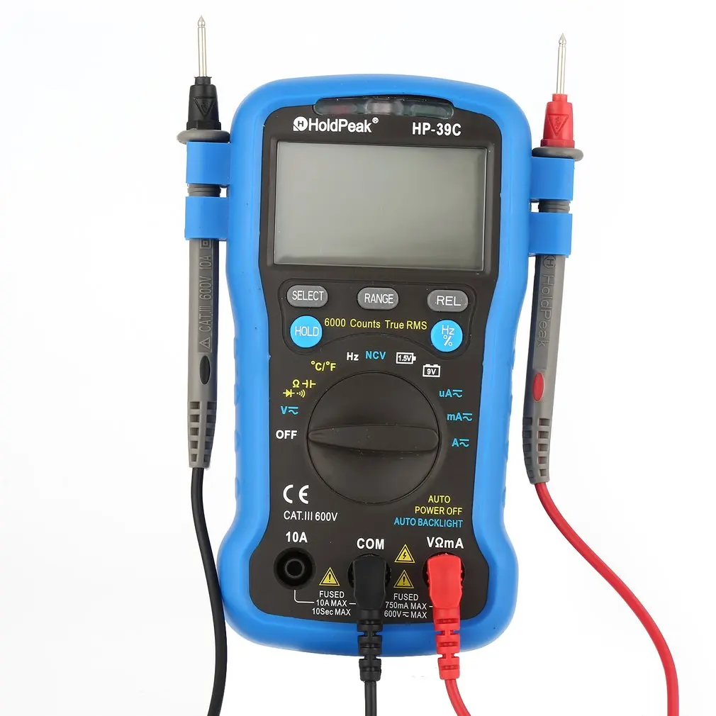 HoldPeak HP 39C Цифровой мультиметр автоматический тестер диапазона AC/AC 6000 отсчетов