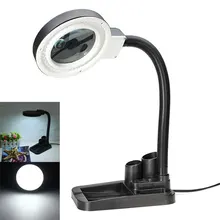Multi-function Desk Lamp Magnifying Glass Crafts,40 LED Table Light with 5X & 10X Magnifier and Pen Storage Holder