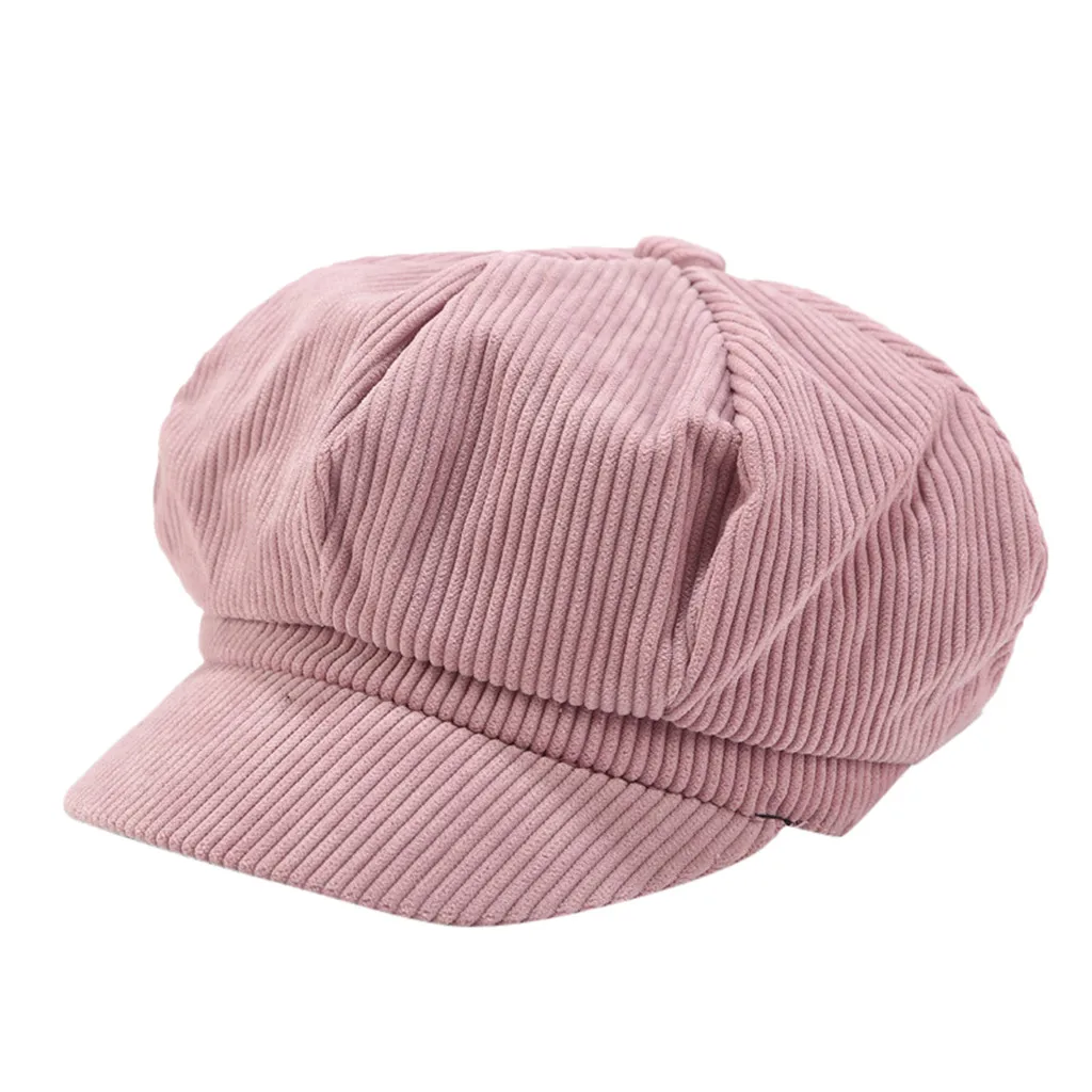Новая женская зимняя шапка берет Женская хлопковая кепка 7 цветов новые женские шляпы шапки s черные белые серые розовые береты Boinas De Mujer - Цвет: Hot Pink