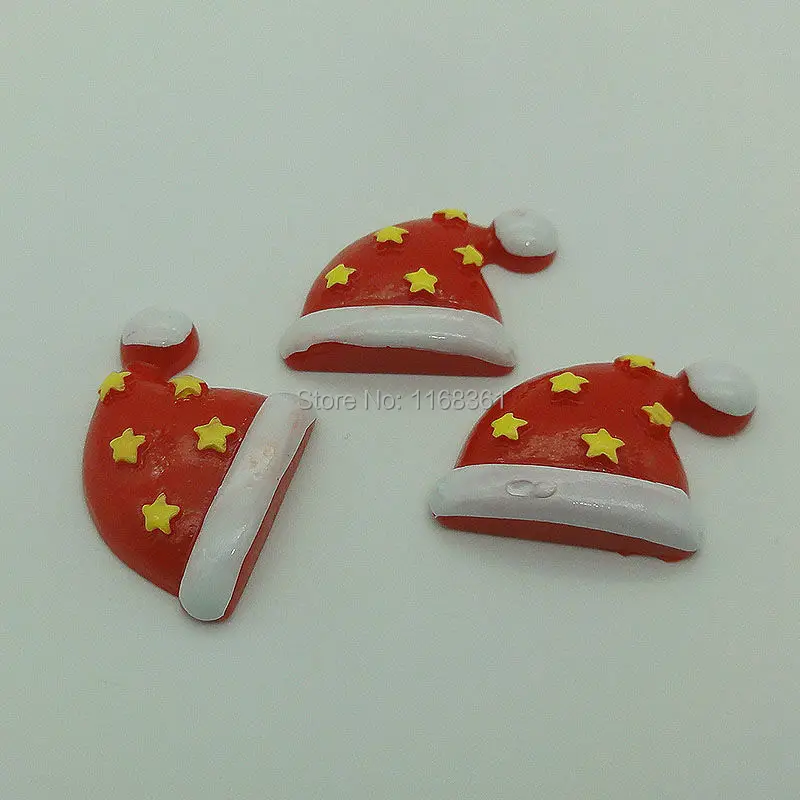 1pcs/lot resin flatback star Christmas hat 24mm Cabochons Scrapbooking Hair Bow Center DIY Christmas decration C106-1
