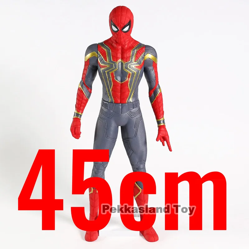Marvel Мстители Капитан Америка Железный человек Халк Человек Паук Черная пантера халкбастер танос ПВХ фигурка игрушка супер большой 45 см - Цвет: Spiderman