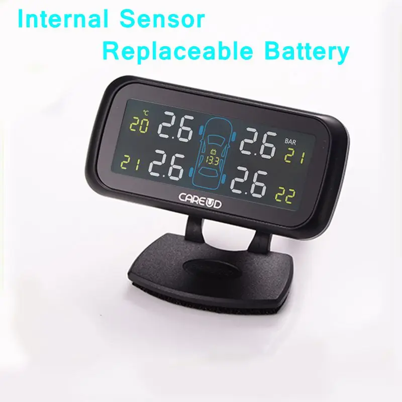 CAREUD U903 Wireless TPMS 4 Internal Sensors Tire Pressure Monitoring System PSI/BAR Replaceable Battery Car Diagnostic Tool