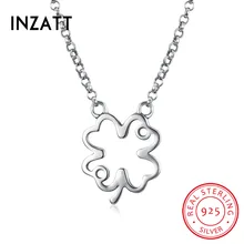 INZATT Trendy 925 Sterling Silver Clover Pendant Necklace Women Leaf Jewelry Friend Mother Birthday Party Gift Drop Shipping