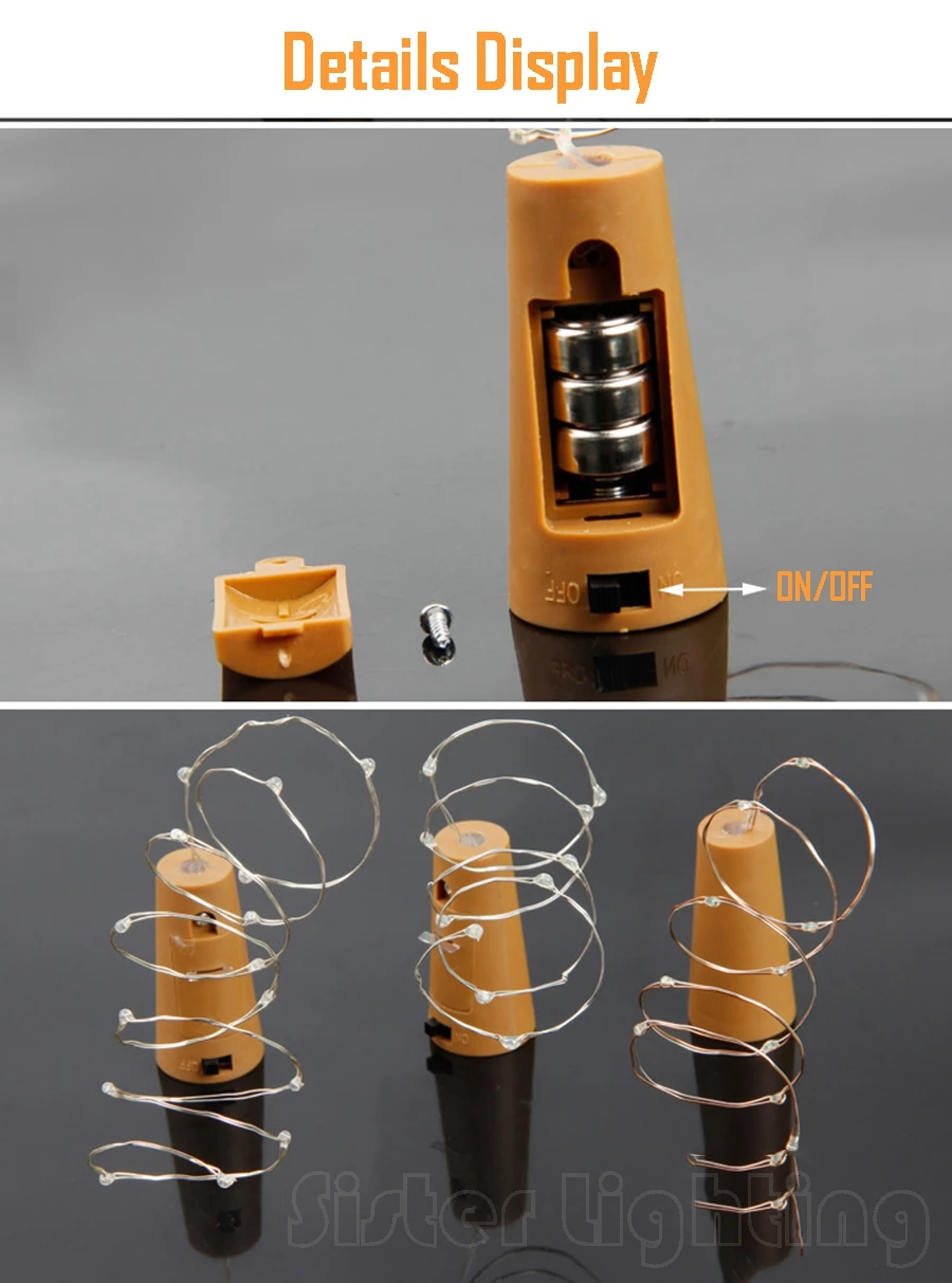 2M 20Battery powered LED Bottle Light Cork Shape Battery Sliver Wire String Lights for Bottle DIYChristmas WeddingParty Decoration (5)