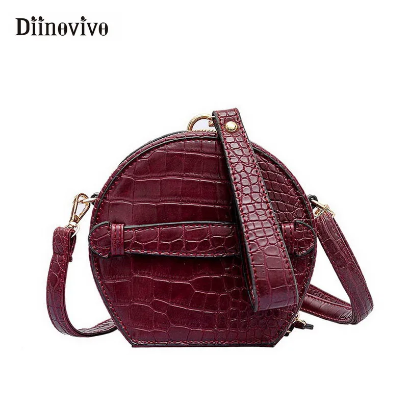

DIINOVIVO 2019 New Small Round Bag Women Designer Handbag Fashion Shoulder Bag Ladies Hand Bags Purses and Handbags WHDV0980