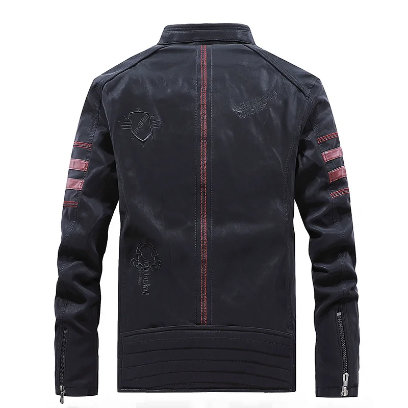 Dropshipping New Arrivals Mens Leather Jackets Men Casual Plus Velvet Thick Slim PU Jacket Coat Fashion Men's Embroidery Outwear Dropshipping New Arrivals Mens Leather Jackets Men Casual Plus Velvet Thick Slim PU Jacket Coat Fashion Men's Embroidery Outwear