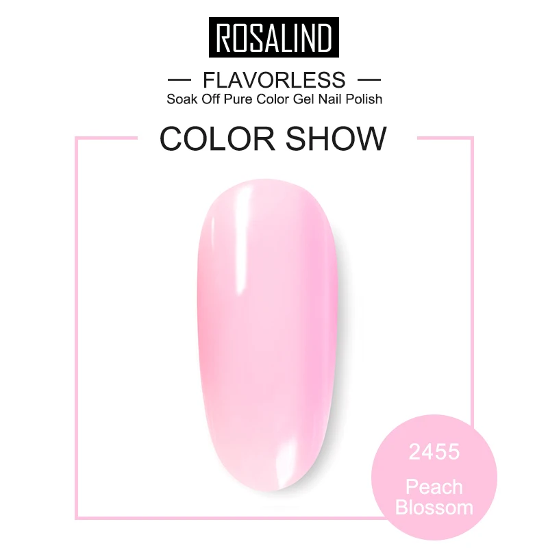 ROSALIND Гель-лак розовый Желейный чистый цвет для ногтей гибридные Лаки грунтовка для ногтей впитывающаяся грунтовка для маникюра верхнее покрытие Vernis гель УФ - Цвет: RC2455