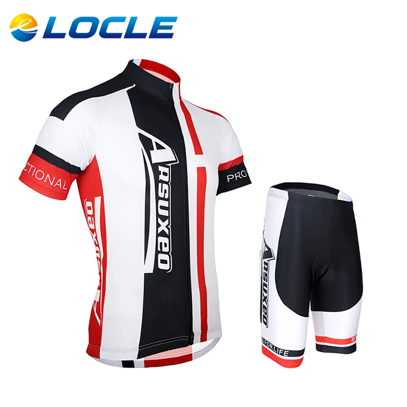 

LOCLE Hot Sale Men Cycling Team Clothing Anti-sweat Cycling Jerseys Sets Men Bicycle Riding MTB Short Sleeve Jerseys Sets