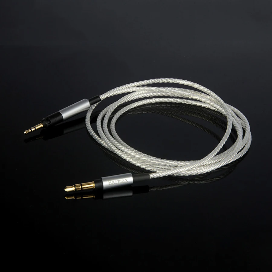 Earmax for Sennheiser HD598 HD558 HD518 HD595 Headphone Cable Headset Line Silver Plated Upgrade Cables 3 5mm to 2 5mm Plug