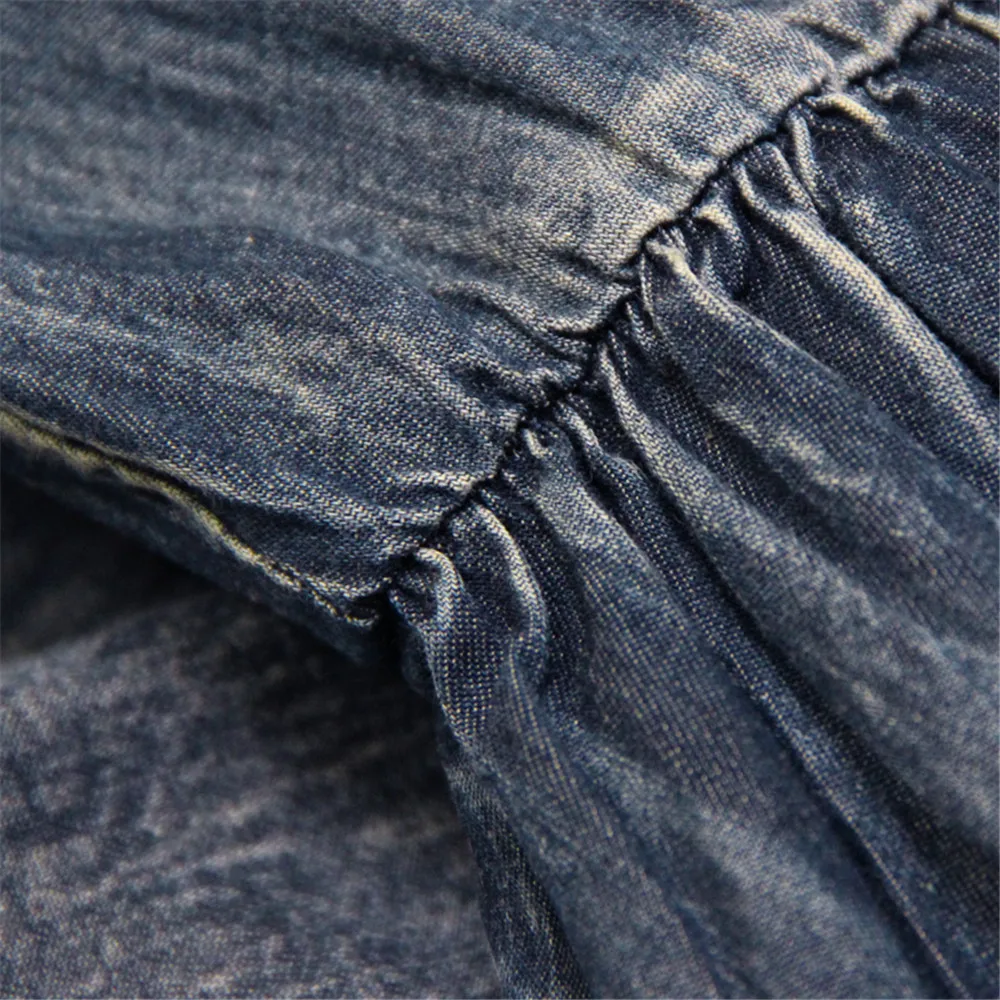 Vintage Summer Tank Dress 2018 Casual High Waist Denim Vestidos O-Neck Swing Hem A-line Elegant Sundress Dress Female K82106 (4)