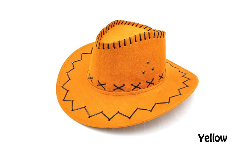 Новинка на лето и весну солнце шляпа ковбойская шляпа Для мужчин и Для женщин открытый шапки модные Chapeu Соломенные ковбой 6 цветов YY0380 - Цвет: Yellow cowboy hat