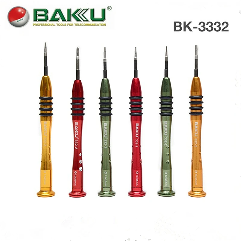 BAKU BK-3332 6 pieces/Box Precision Screwdriver set( 6 Size/12 Size),Alloy Steel Handle,Chrome Vanadium Head,Perfect Model