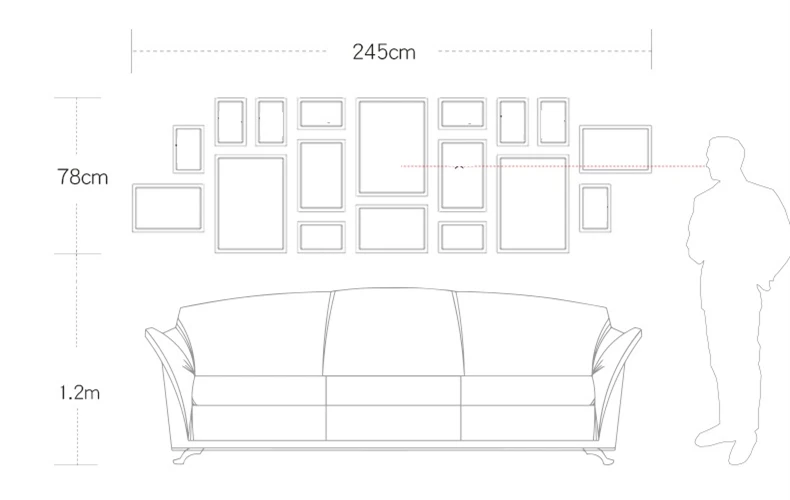 Большой Декор для гостиной настенные подвесные рамки для фотографий Набор 18 шт фоторамки костюм домашний фон фоторамка комбинация