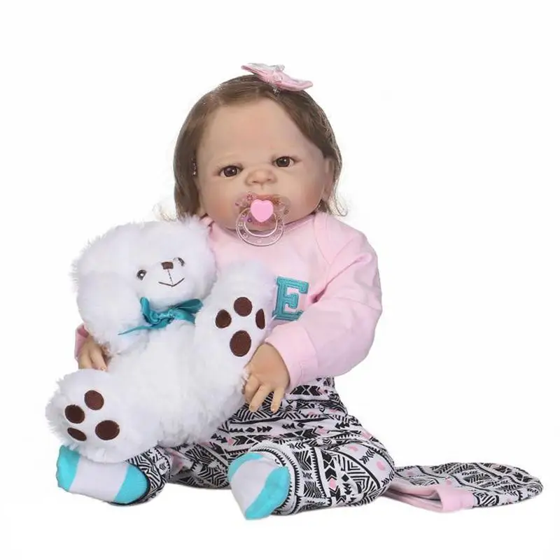 

56cm Baby Reborn Fashion Baby Simulation Doll Washable Full Silicone Reborn Bedtime Early Education for Children Birthday Gift