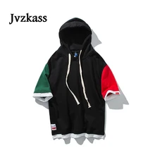 Jvzkass, футболка с капюшоном и короткими рукавами, Женская свободная футболка в Корейском стиле, для студентов, диких японских студентов, с милым принтом, bf trend super fire, футболка Z202